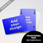 Simple Bridge Style Poker Size Custom Front and Landscape Back Playing Cards (63.5 x 88.9mm)